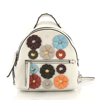 Fendi By The Way Flowerland Backpack Embellished Leather 40066213