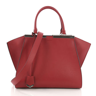 Fendi Petite 3Jours Handbag Leather Red 40066252