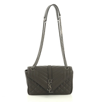 Saint Laurent Classic Monogram Slouchy Flap Bag Quilted Leather Medium Gray 40066261