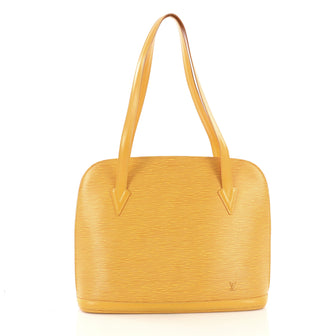 Louis Vuitton Lussac Handbag Epi Leather Yellow