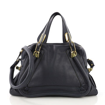 Chloe Paraty Top Handle Bag Leather Medium Blue