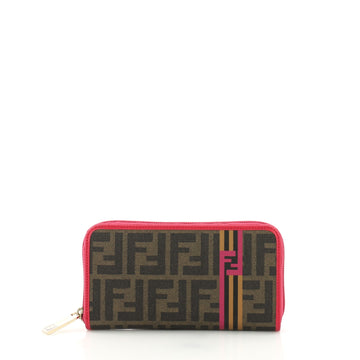 Fendi Zip Around Wallet Printed Zucca Coated Canvas Long Brown 40066270