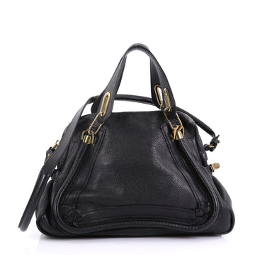 Chloe Paraty Top Handle Bag Leather Medium Black 40066281