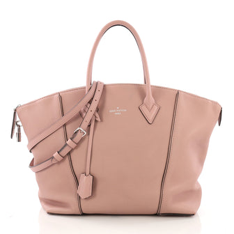 Louis Vuitton Soft Lockit Handbag Leather MM Pink