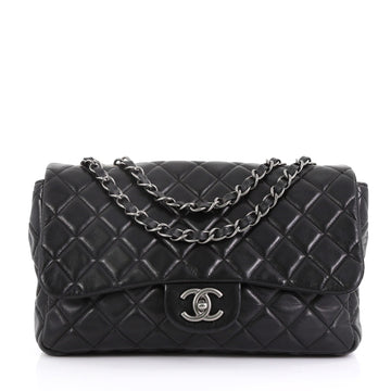 Chanel Classic Single Flap Bag Quilted Lambskin Jumbo Black