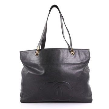Chanel Vintage CC Chain Tote Caviar Large Black