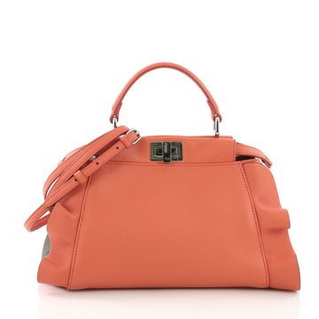 Fendi Peekaboo Wave Handbag Leather Mini Orange