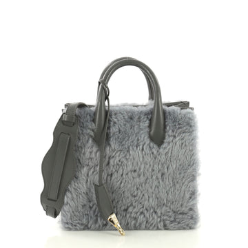 Balenciaga Padlock Nude All Afternoon Tote Fur with Leather Mini