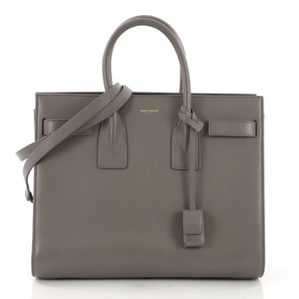Saint Laurent Sac de Jour Handbag Leather Small Gray