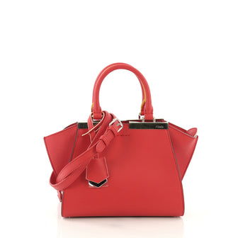 Fendi 3Jours Handbag Leather Mini Red