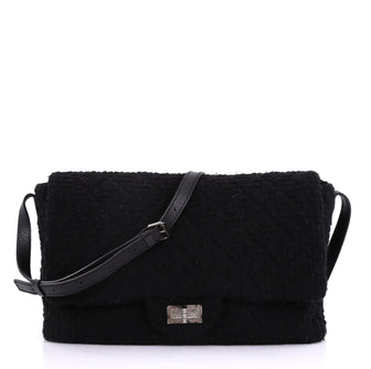 Chanel Easy Reissue Messenger Flap Bag Quilted Tweed Jumbo - Rebag