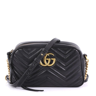 Gucci GG Marmont Shoulder Bag Matelasse Leather Small Black 40066340