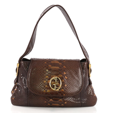 Gucci 1973 Satchel Python Medium Brown 40066/3