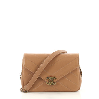Chanel Coco Envelope Flap Bag Chevron Leather Mini - Rebag