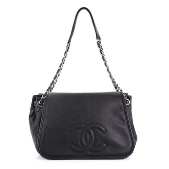 Chanel Timeless Accordion Flap Bag Caviar Black 400723