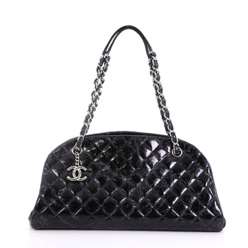 Chanel Just Mademoiselle Handbag Quilted Glazed Calfskin Medium