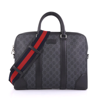 Gucci Convertible Zip Around Briefcase GG Coated Canvas Medium