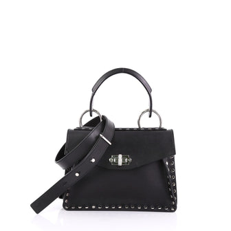 Proenza Schouler Hava Top Handle Bag Studded Leather Small Black