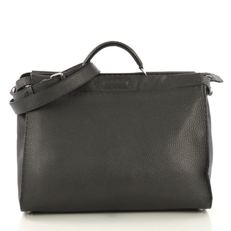 Fendi Selleria Peekaboo Monster Handbag Leather XL Gray