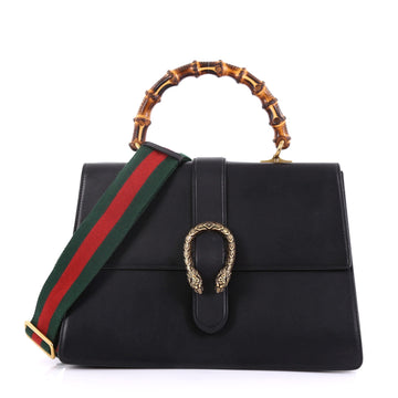 Gucci Dionysus Bamboo Top Handle Bag Leather Large Black 401211