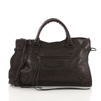  Balenciaga Model: City Classic Studs Handbag Leather Medium Brown 40129/1