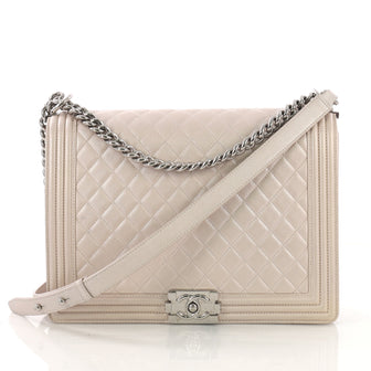 Chanel Boy Flap Bag Quilted Lambskin Large Pink