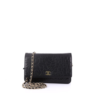Chanel Wallet on Chain Camellia Lambskin Black