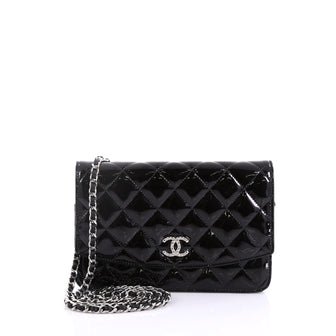 Chanel Brilliant Wallet on Chain Quilted Patent Black
