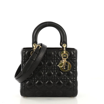 Christian Dior Lady Dior Handbag Cannage Quilt Lambskin Medium