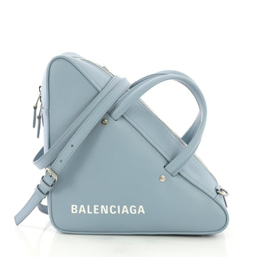 Balenciaga Triangle Duffle Bag Leather Small Blue