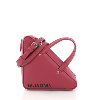 Balenciaga Triangle Duffle Bag Leather Small Pink