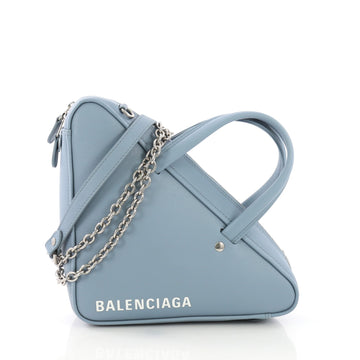 Balenciaga Triangle Chain Crossbody Bag Leather XS Blue