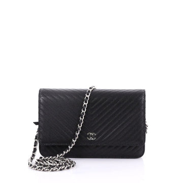 Chanel Wallet on Chain Chevron Caviar Black