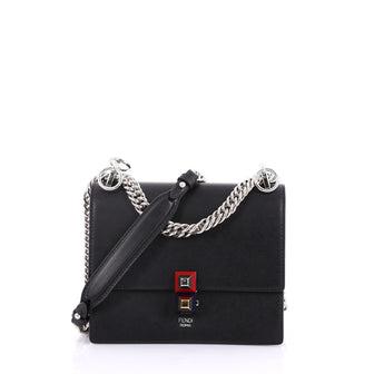 Fendi Model: Kan I Handbag Leather Small Black 40153/26