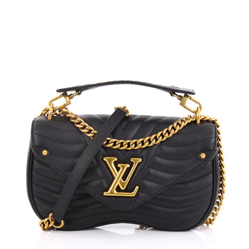 Louis Vuitton New Wave Chain Bag Quilted Leather MM Black