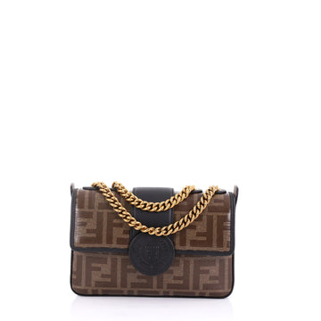 Fendi Model: 1974 Double F Crossbody Bag Zucca Coated Canvas Mini Brown 40153/31