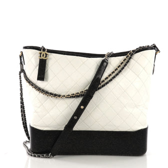 Chanel Gabrielle Hobo Quilted Aged Calfskin Large White