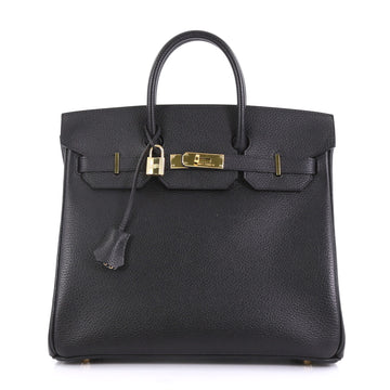 Hermes Birkin HAC Handbag Black Ardennes with Gold Hardware 32