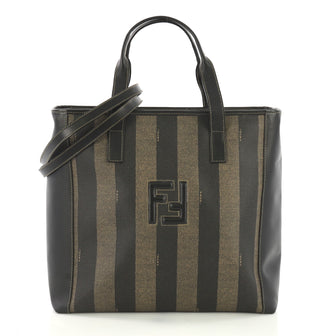 Fendi Model: Vintage Pequin Convertible Tote Coated Canvas Large Brown 40157/13