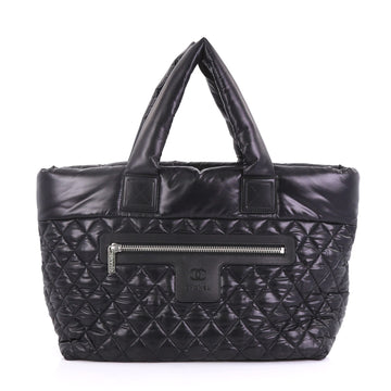 Chanel Coco Cocoon Zipped Tote Quilted Nylon Large Black