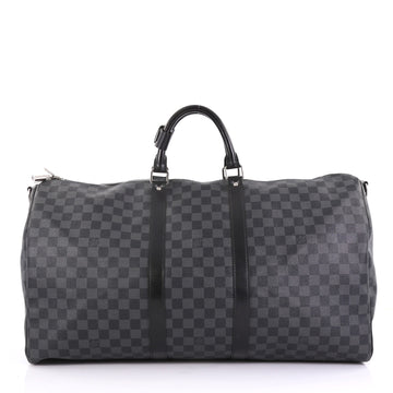 Louis Vuitton Keepall Bandouliere Bag Damier Graphite 55 Black