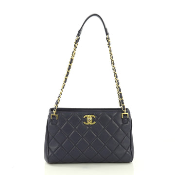 Chanel Misia Open Shoulder Bag Quilted Lambskin Blue