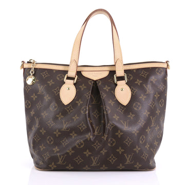 Louis Vuitton Palermo Handbag Monogram Canvas PM Brown