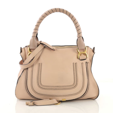 Chloe Marcie Satchel Leather Medium Pink