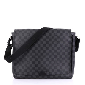 Louis Vuitton District Messenger Bag Damier Graphite MM Black