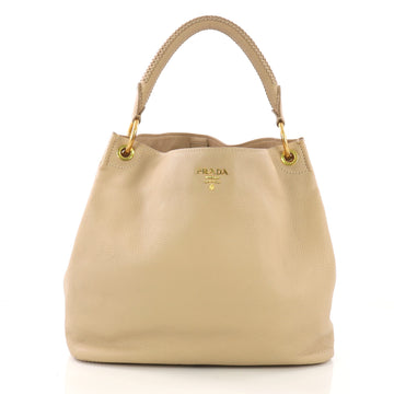 Prada Rolled Hobo Vitello Daino Large Neutral 40197/11