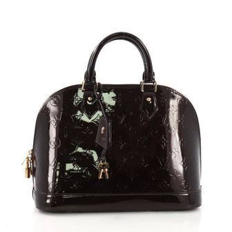 Louis Vuitton Alma Handbag Monogram Vernis PM Purple