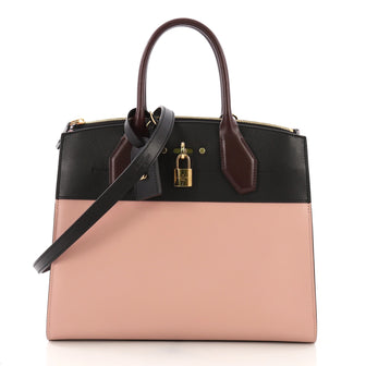Louis Vuitton City Steamer Handbag Leather MM Pink