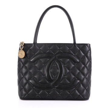 Chanel Medallion Tote Quilted Caviar Black