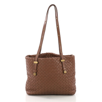 Bottega Veneta Belted Tote Intrecciato Nappa Medium Brown